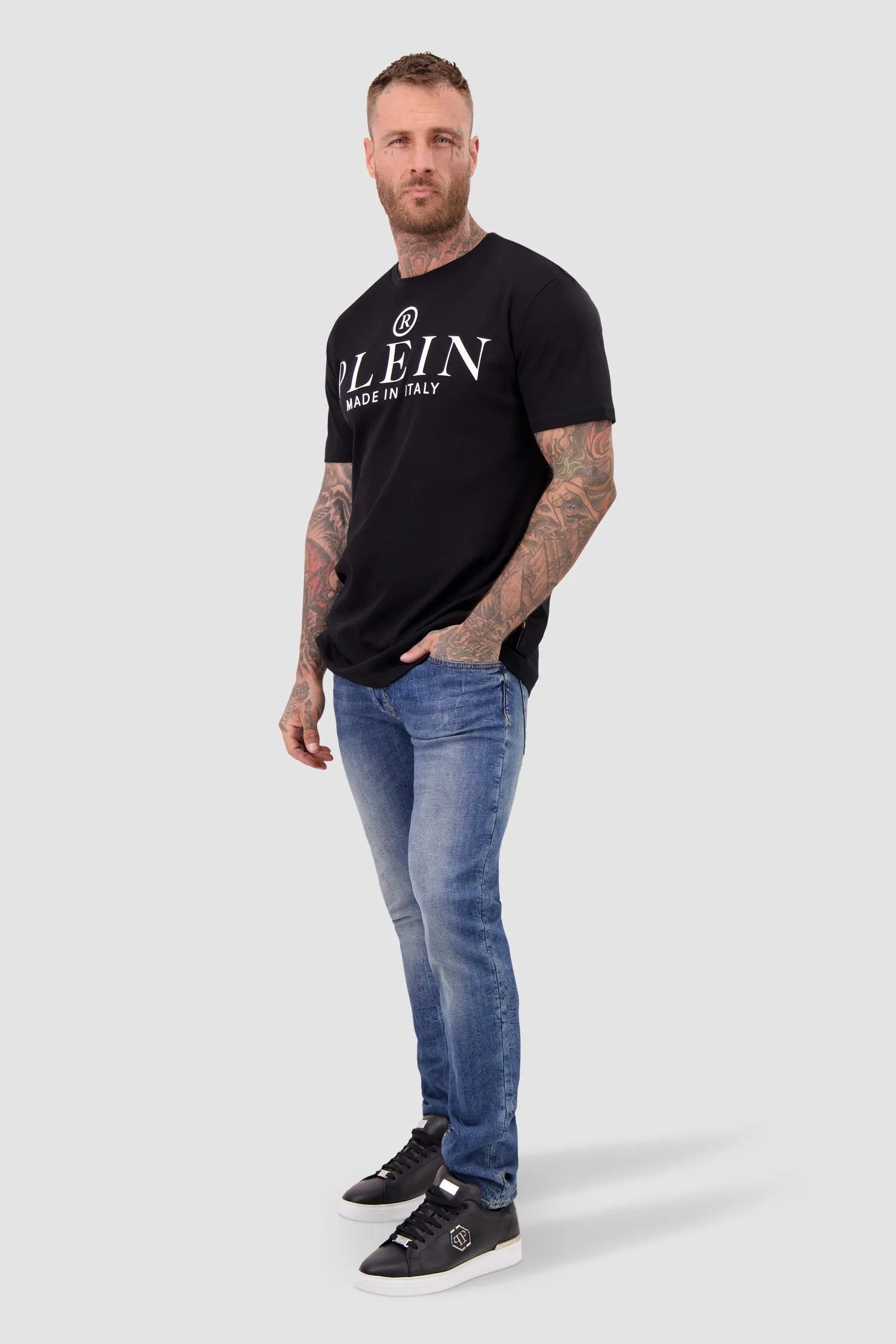 Philipp Plein Black Round Neck SS T-Shirt