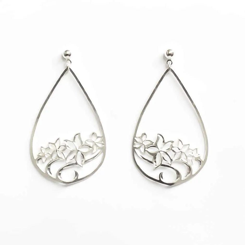 Plumeria Drop Earrings