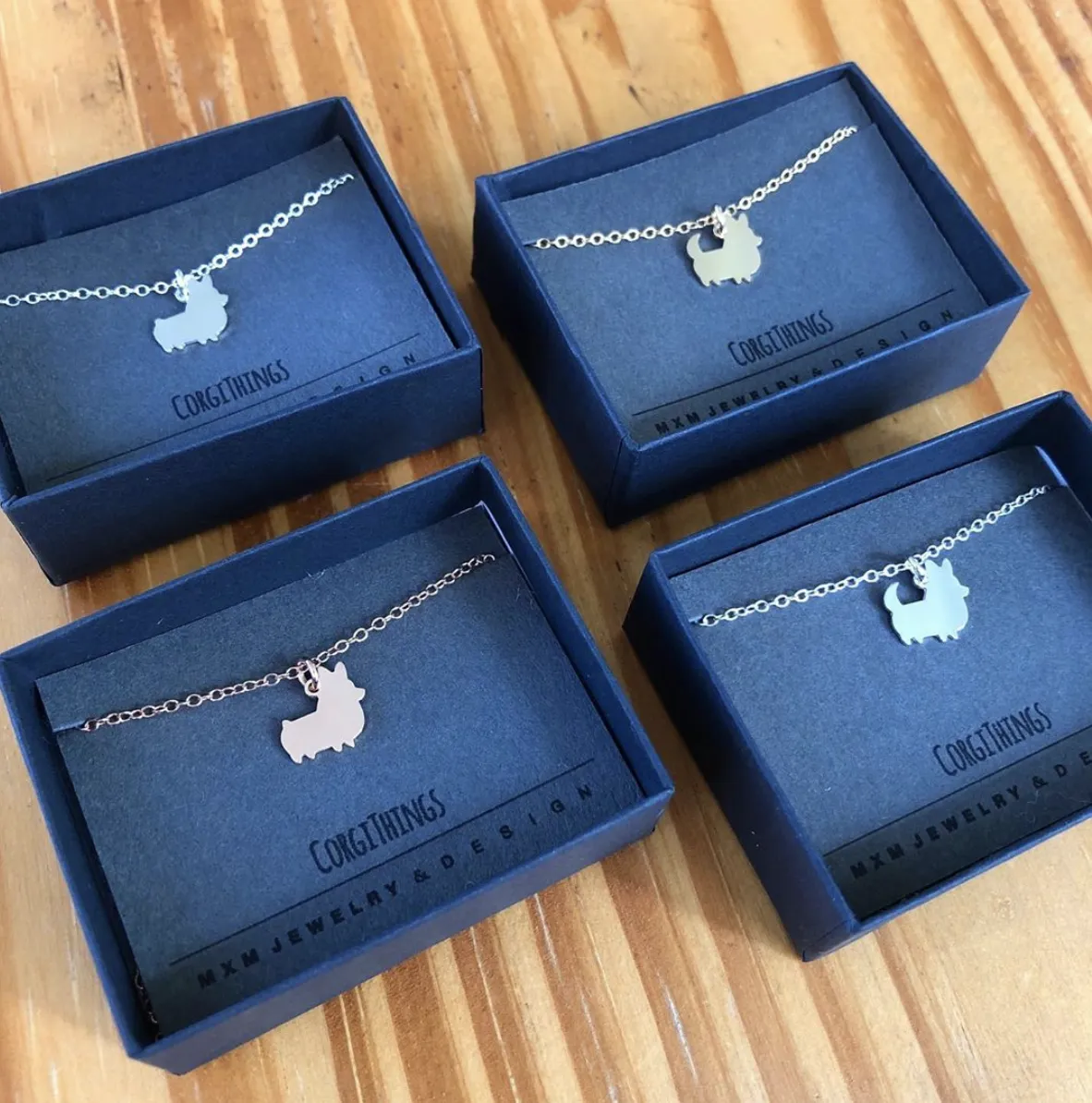 PREORDER: Corgi Things Necklace | Corgi With Tail | Sterling Silver