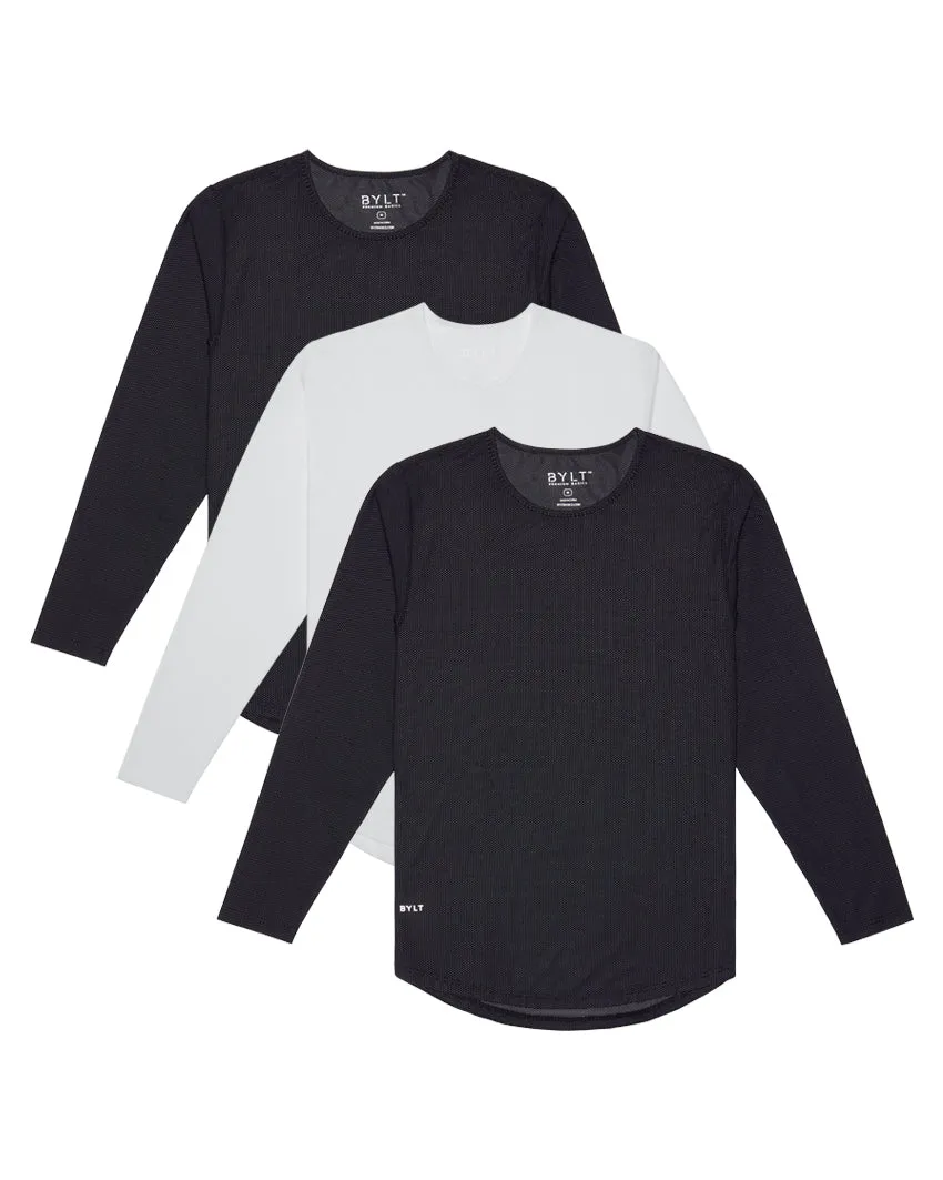 Pulse Long Sleeve Drop-Cut - Custom 3 Pack