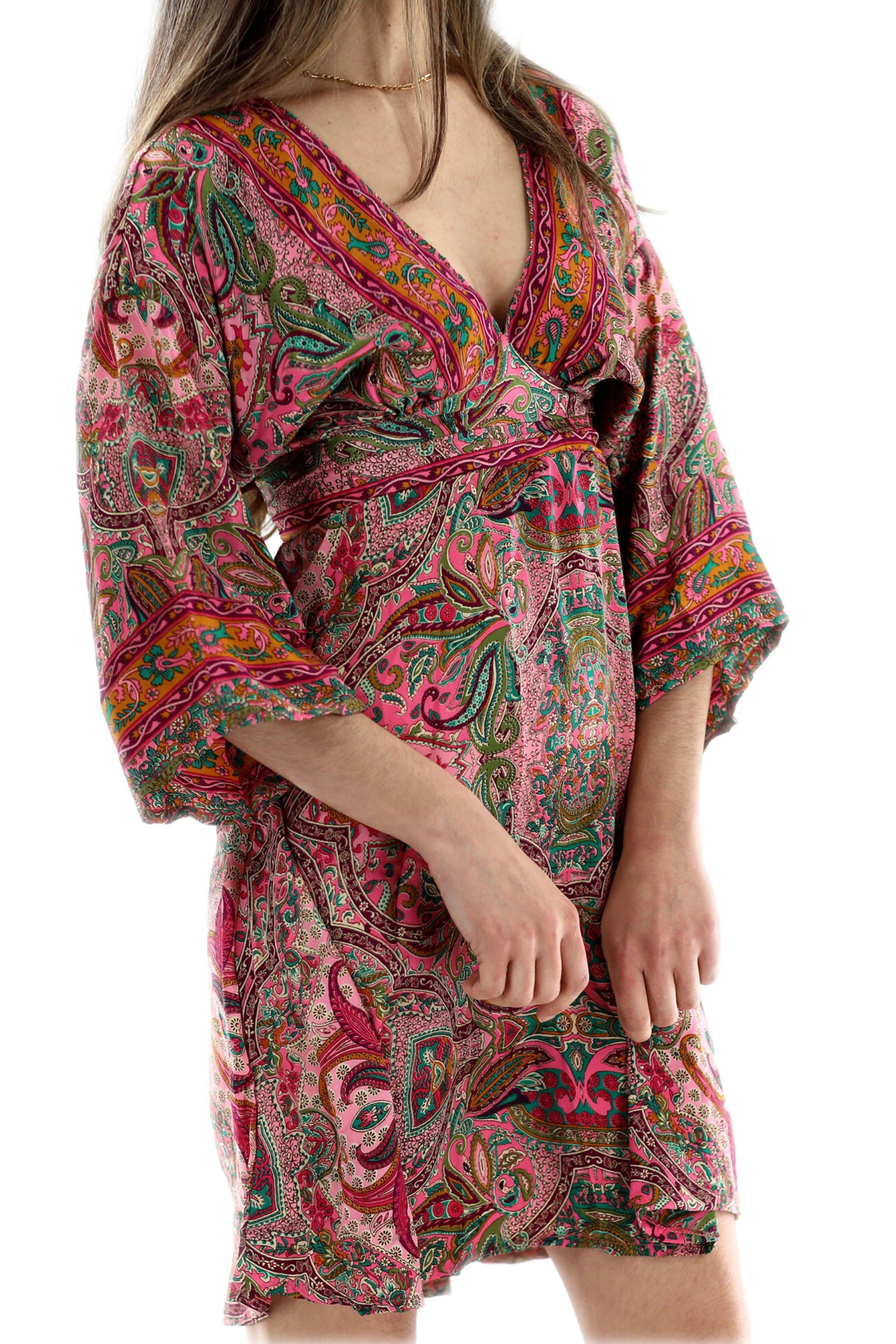 "Allegra" Flowy Paisley Short Dress