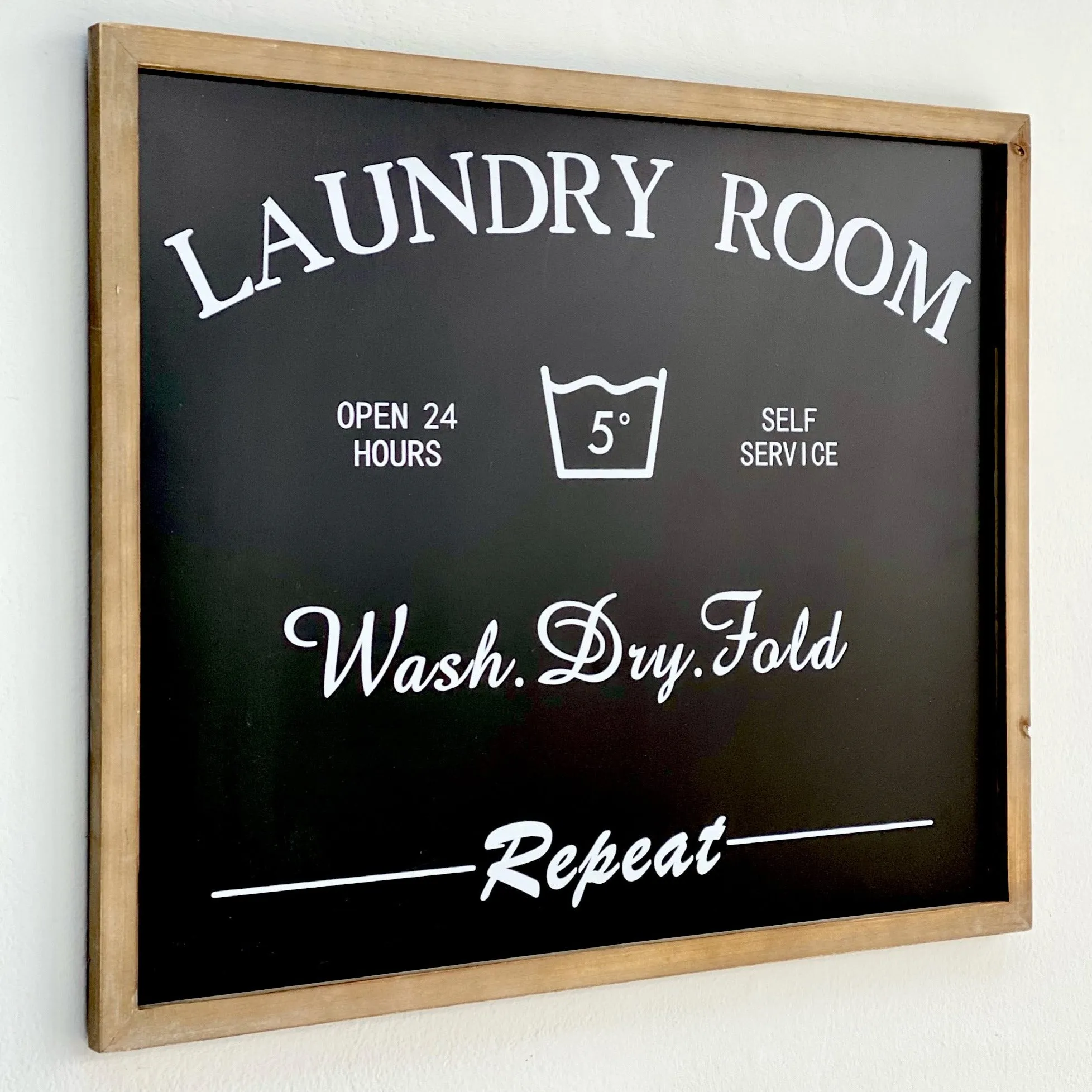 "Laundry Room" Black Rectangle Wall Art