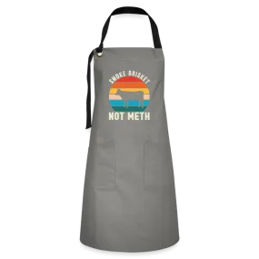 "Smoke Brisket Not Meth" Humorous Artisan BBQ Apron - Unique & Durable Grilling Accessory