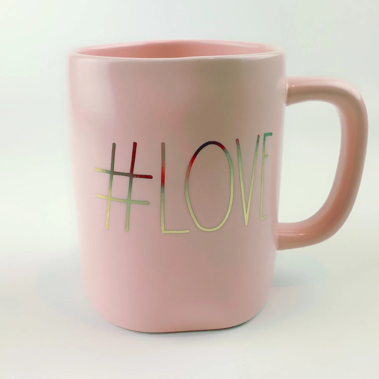 Rae Dunn By Magenta #LOVE Ceramic Baby Pink Coffee Tea Mug 20 oz