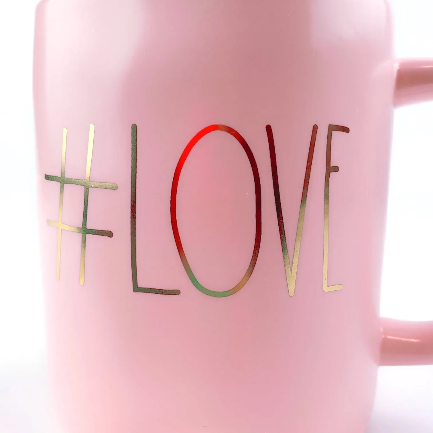 Rae Dunn By Magenta #LOVE Ceramic Baby Pink Coffee Tea Mug 20 oz