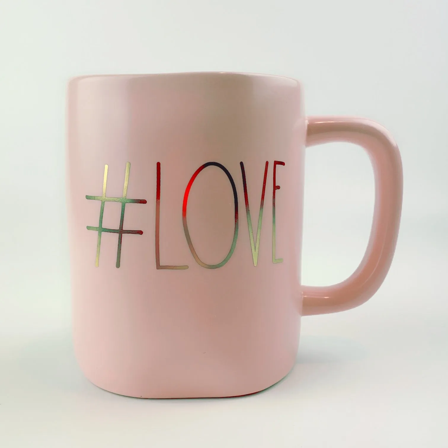 Rae Dunn By Magenta #LOVE Ceramic Baby Pink Coffee Tea Mug 20 oz