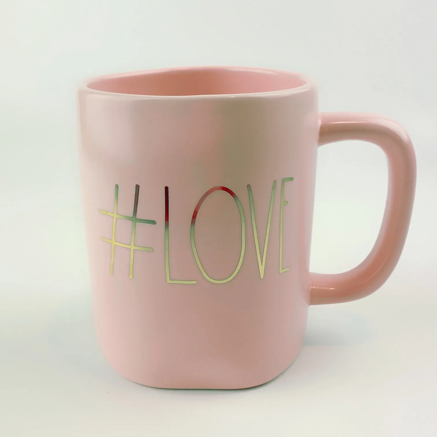 Rae Dunn By Magenta #LOVE Ceramic Baby Pink Coffee Tea Mug 20 oz