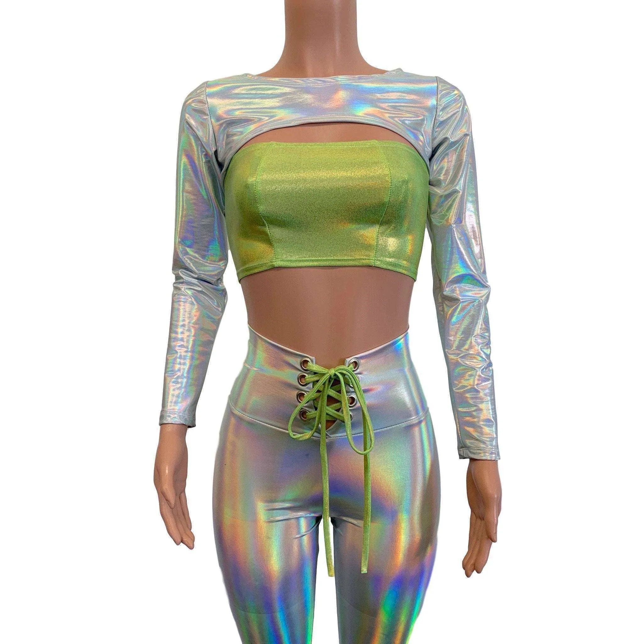 Rave Alien Costume - Opal Holographic Iridescent