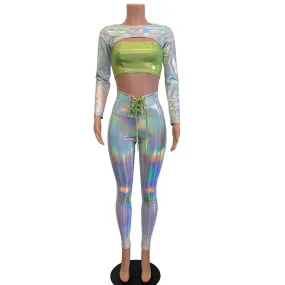 Rave Alien Costume - Opal Holographic Iridescent