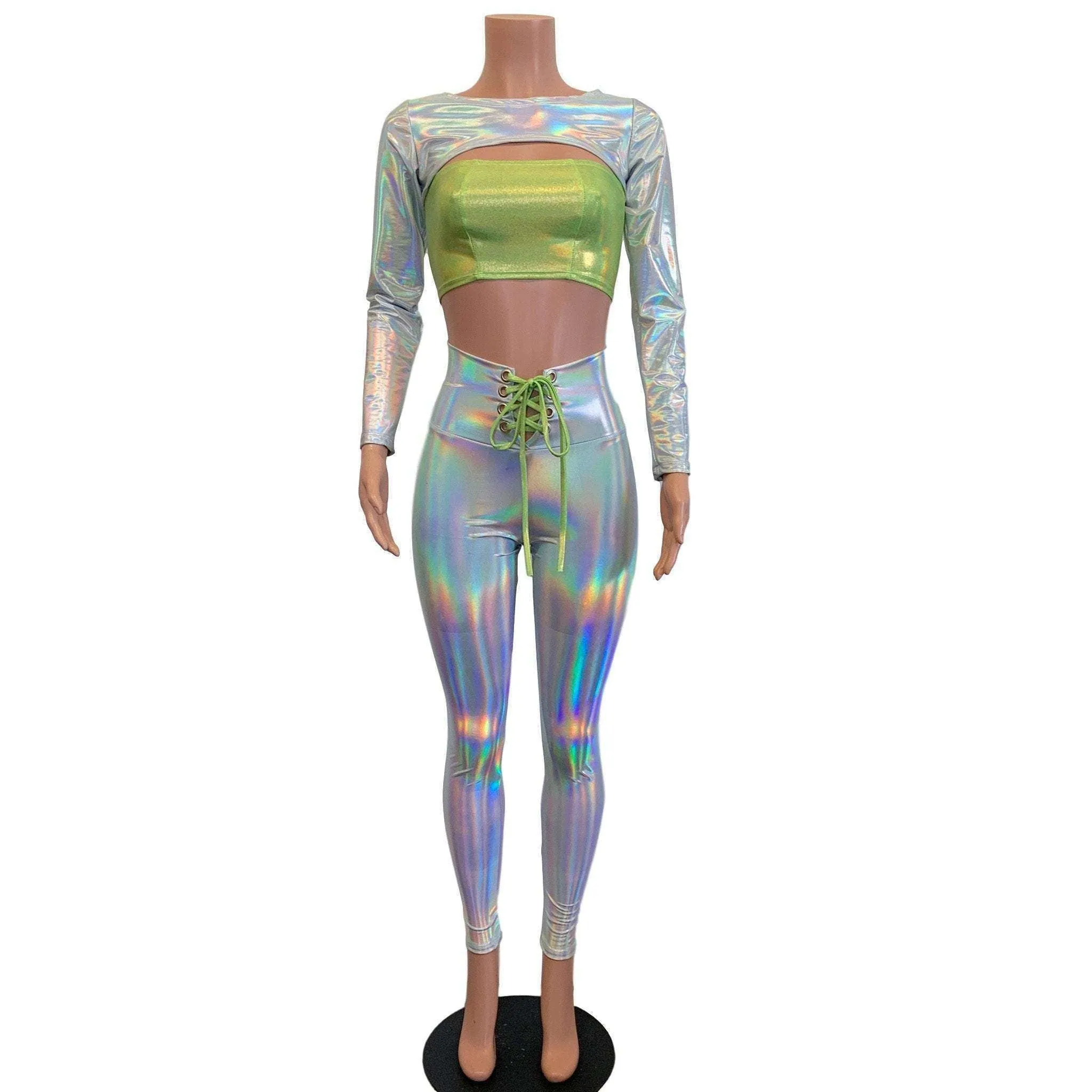 Rave Alien Costume - Opal Holographic Iridescent