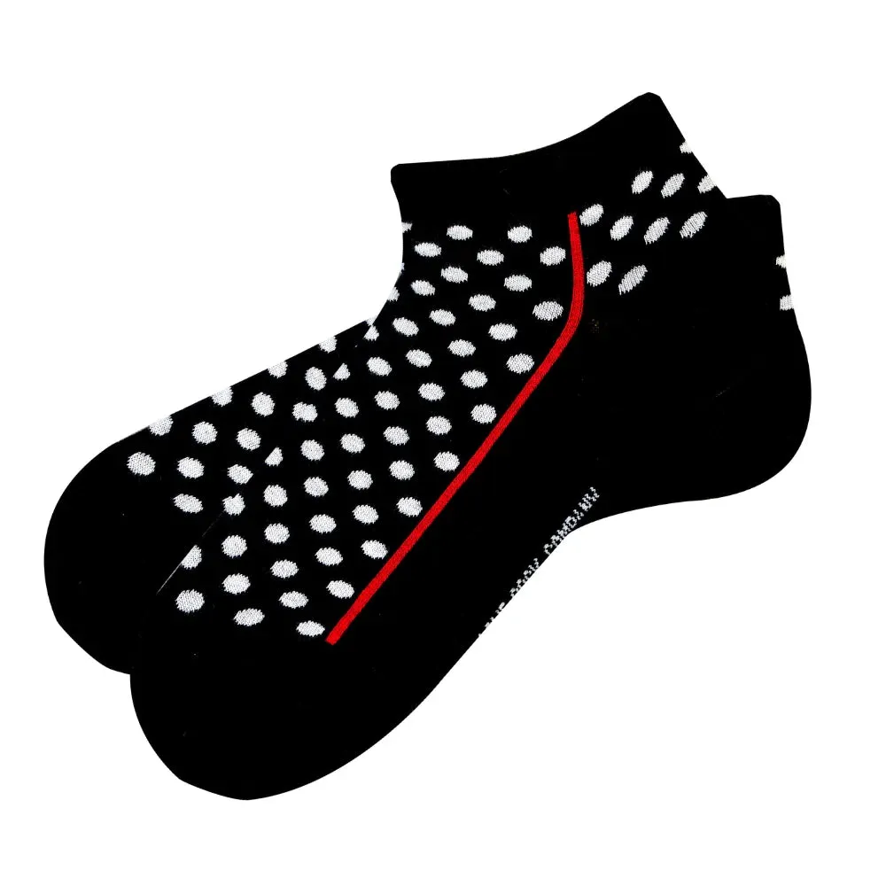 Red Line Polka Dots Ankle Socks (Unisex)