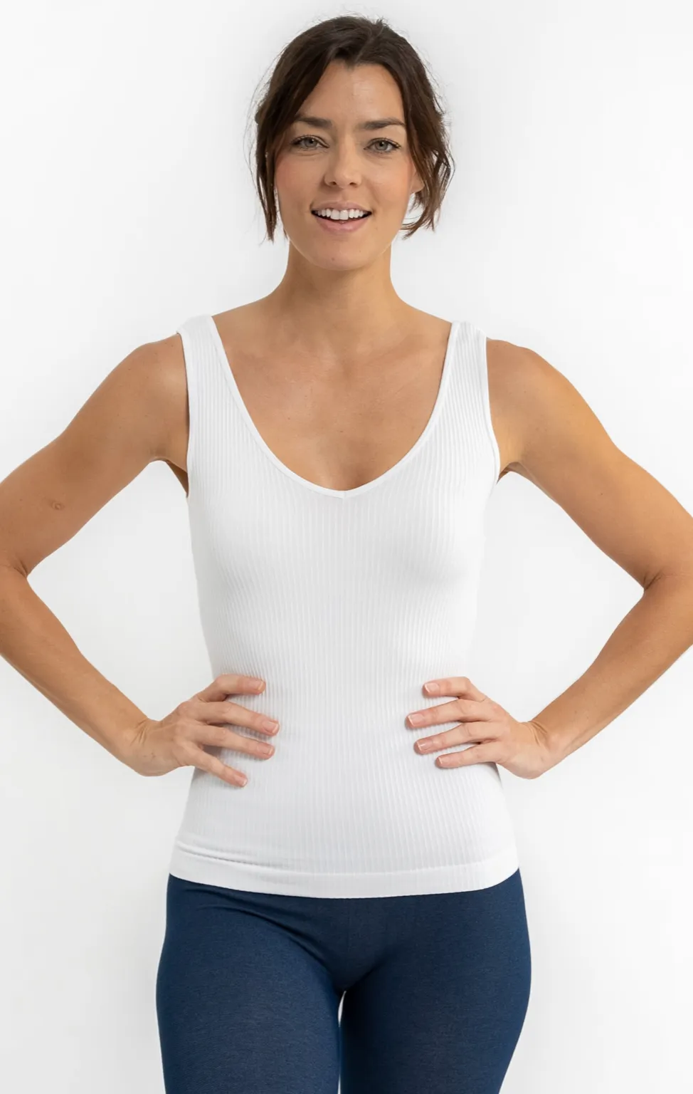 RIBBED V-NECK/SCOOP NECK TANK By Elietian