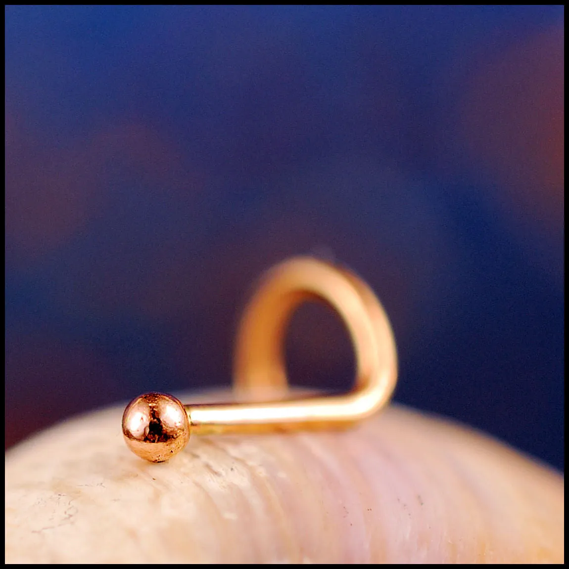 Rose Pink Gold Bud 2mm Ball Nose Stud