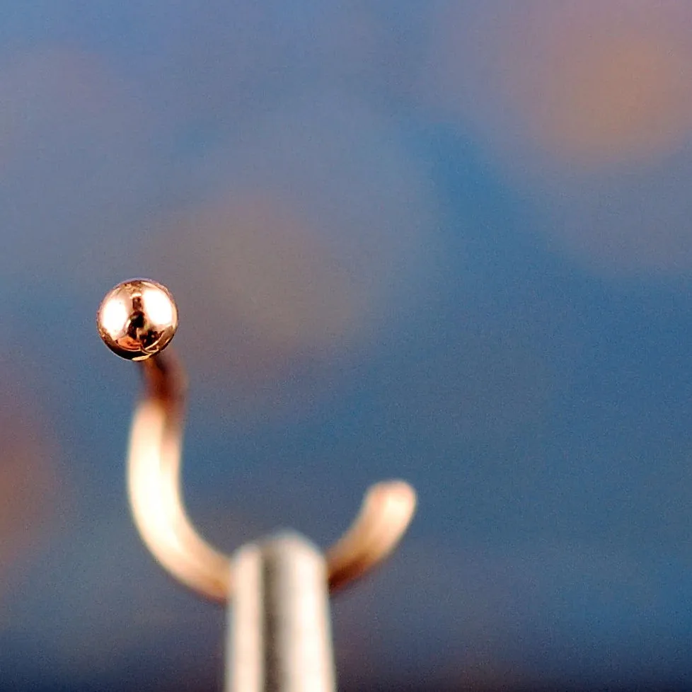 Rose Pink Gold Bud 2mm Ball Nose Stud