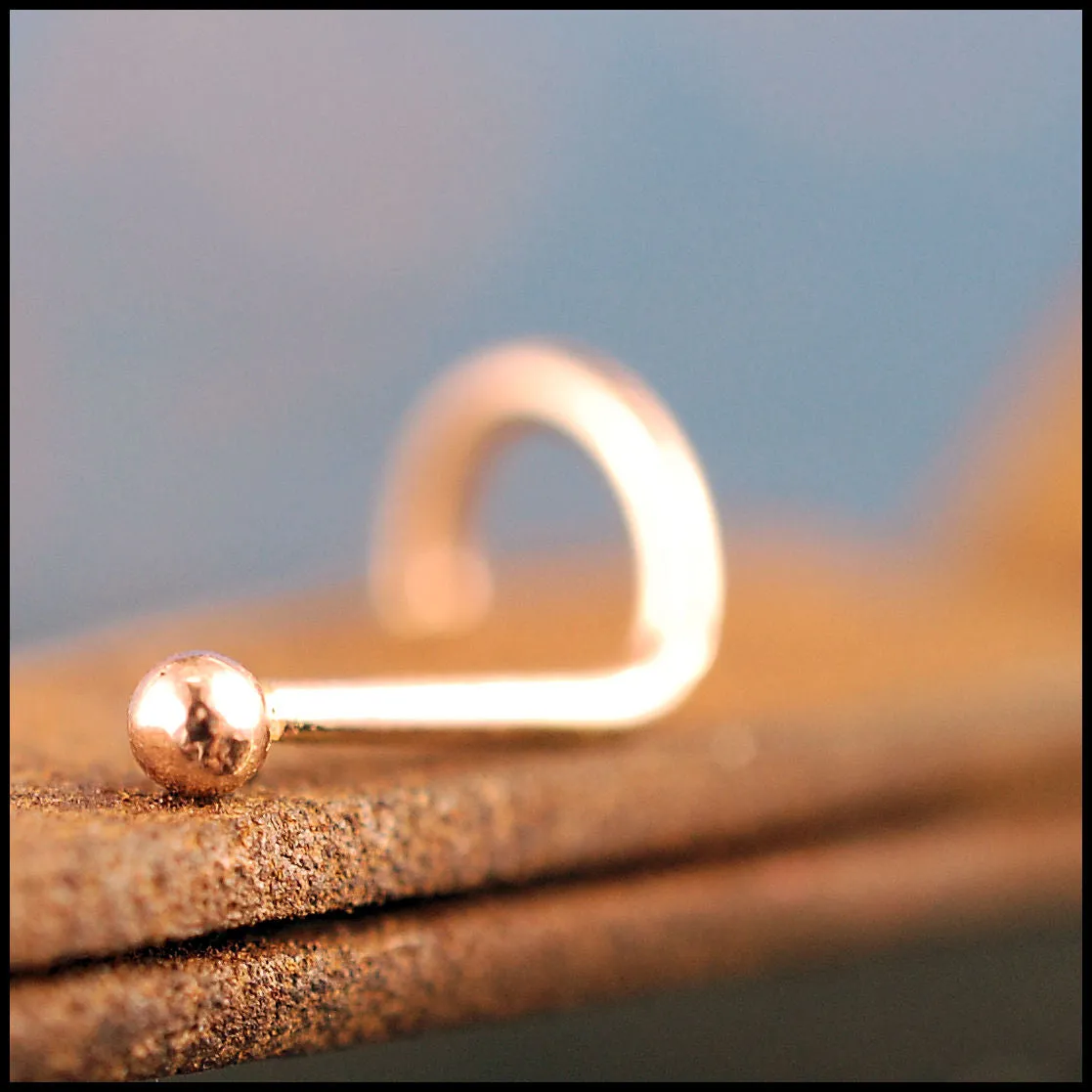 Rose Pink Gold Bud 2mm Ball Nose Stud