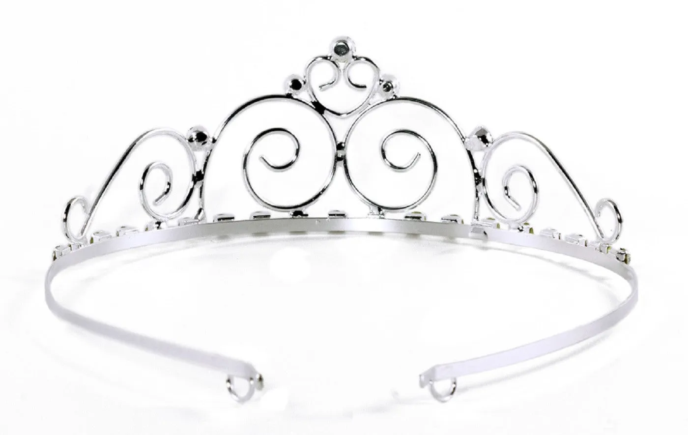 Royal Princess Swirl Tiara with Rhinestone Gems - 6 units