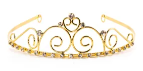 Royal Princess Swirl Tiara with Rhinestone Gems - 6 units