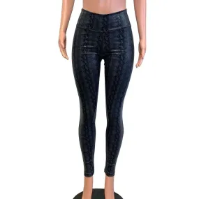 SALE - SMALL - Black Python Snakeskin High Waist Leggings