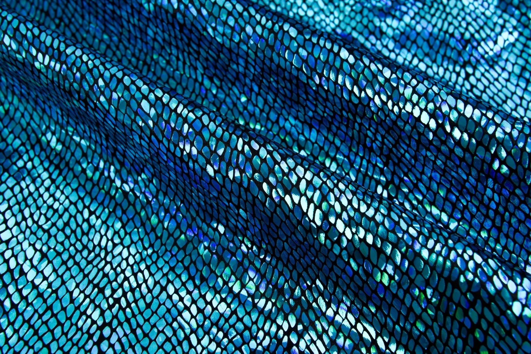 Satin Hologram Foil Fabric/ Versatile Snake Pattern