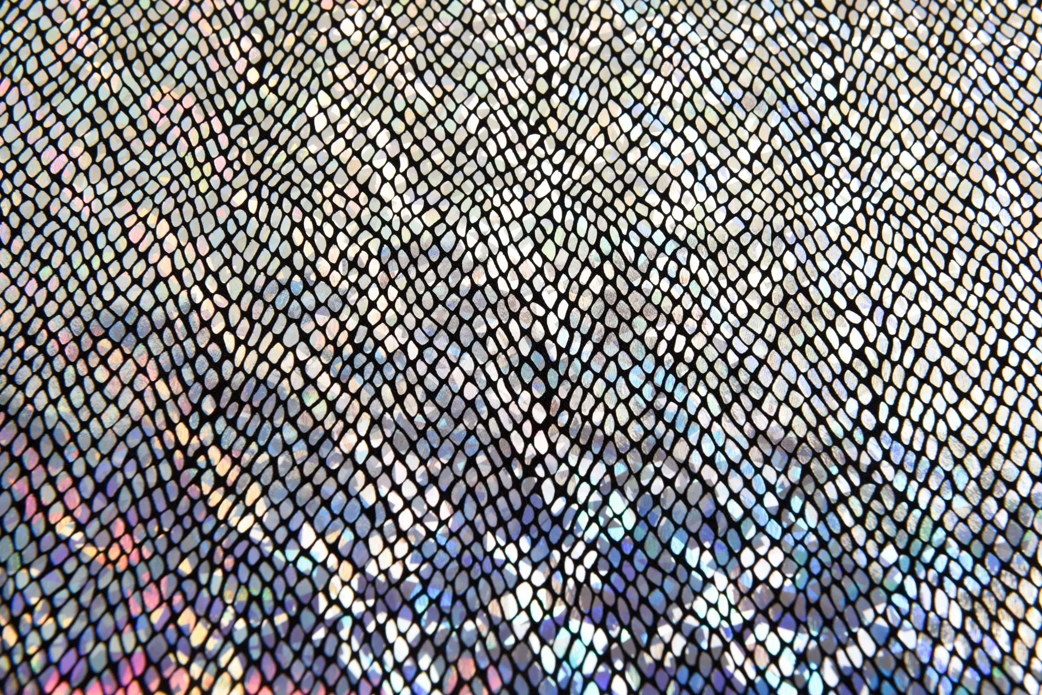 Satin Hologram Foil Fabric/ Versatile Snake Pattern