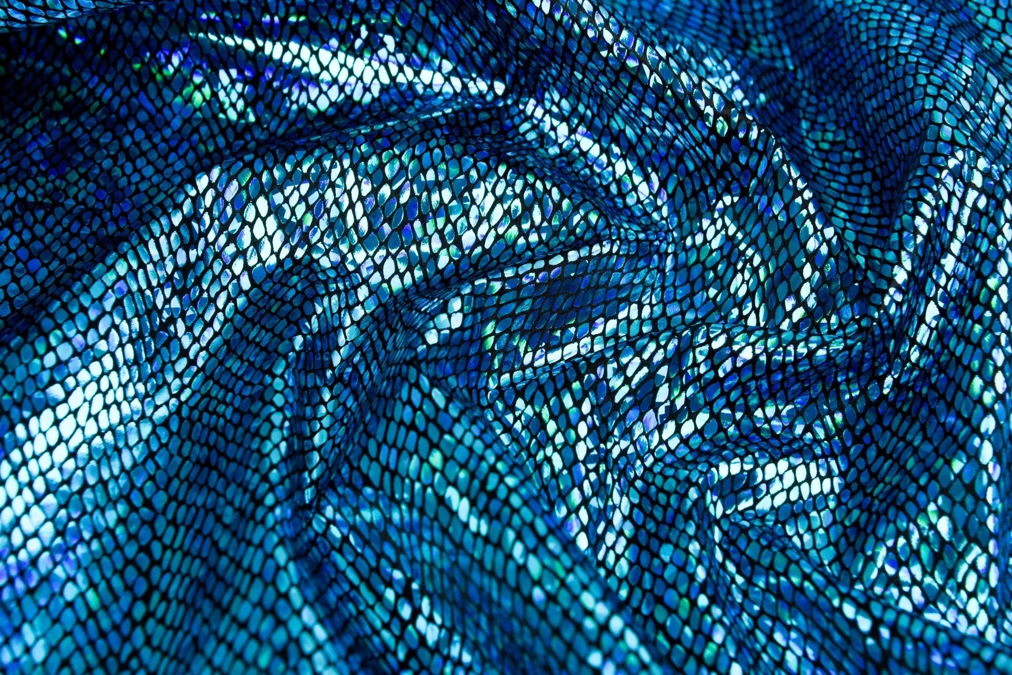 Satin Hologram Foil Fabric/ Versatile Snake Pattern