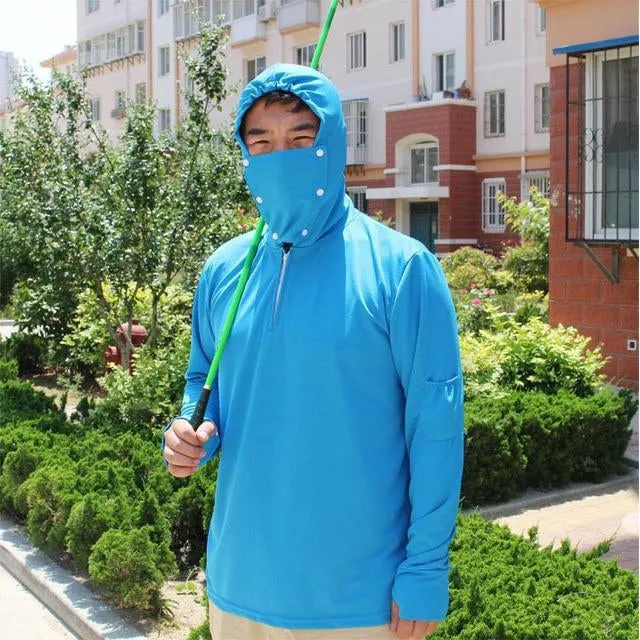 Shirt Anti-UV Breathable Quick Dry Hooded with mask