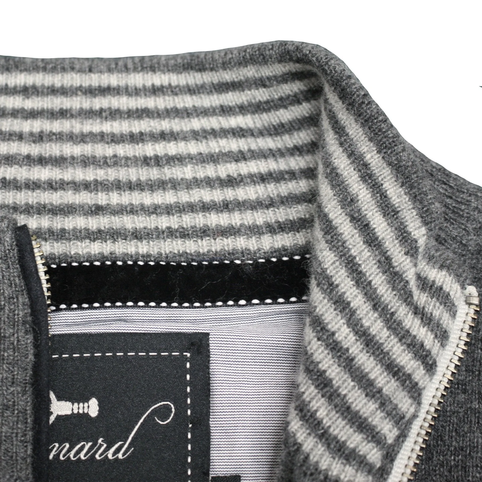 Silver Grey Cashmere Zipper Cardigan Porto