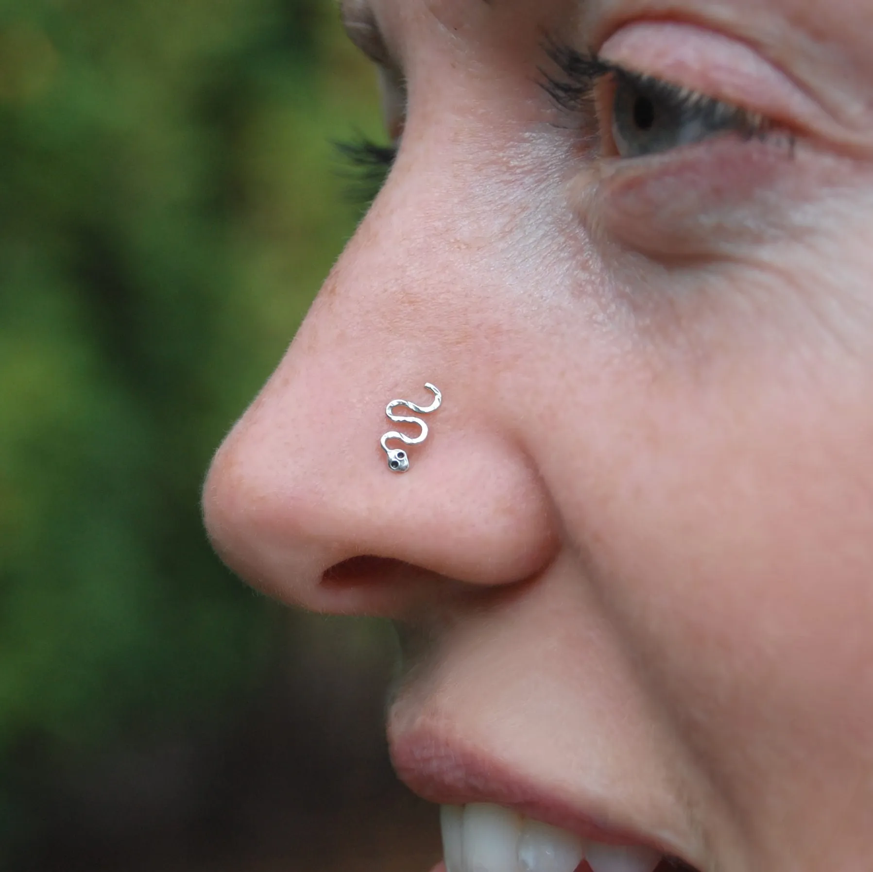 Snake Nose Stud in Sterling Silver