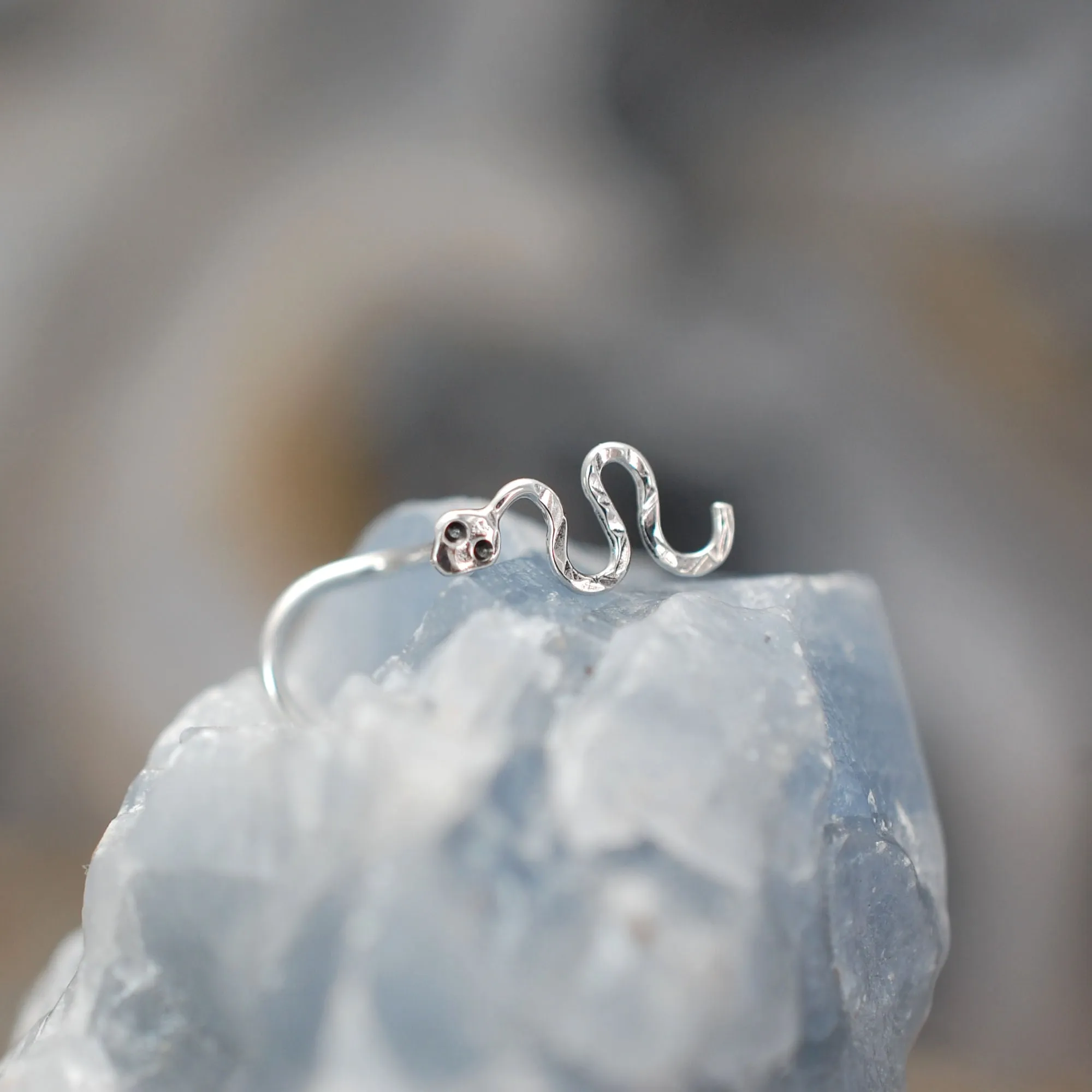 Snake Nose Stud in Sterling Silver