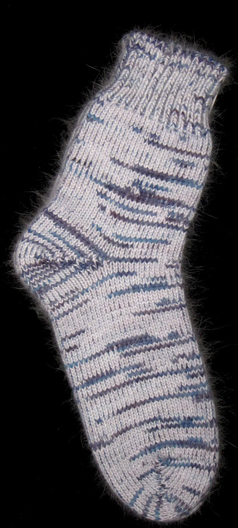 Socks - White Angora, Nylon Blend and BFL