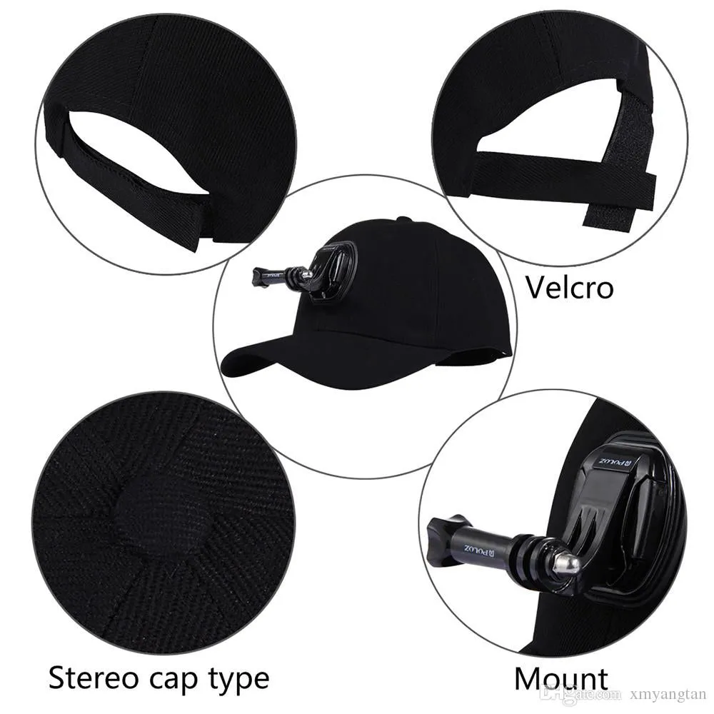 Sport camera GoPro Accessories Canvas Baseball Hat Cap W/ J-Hook Buckle Mount Screw for GoPro HERO5 HERO4 Sessio