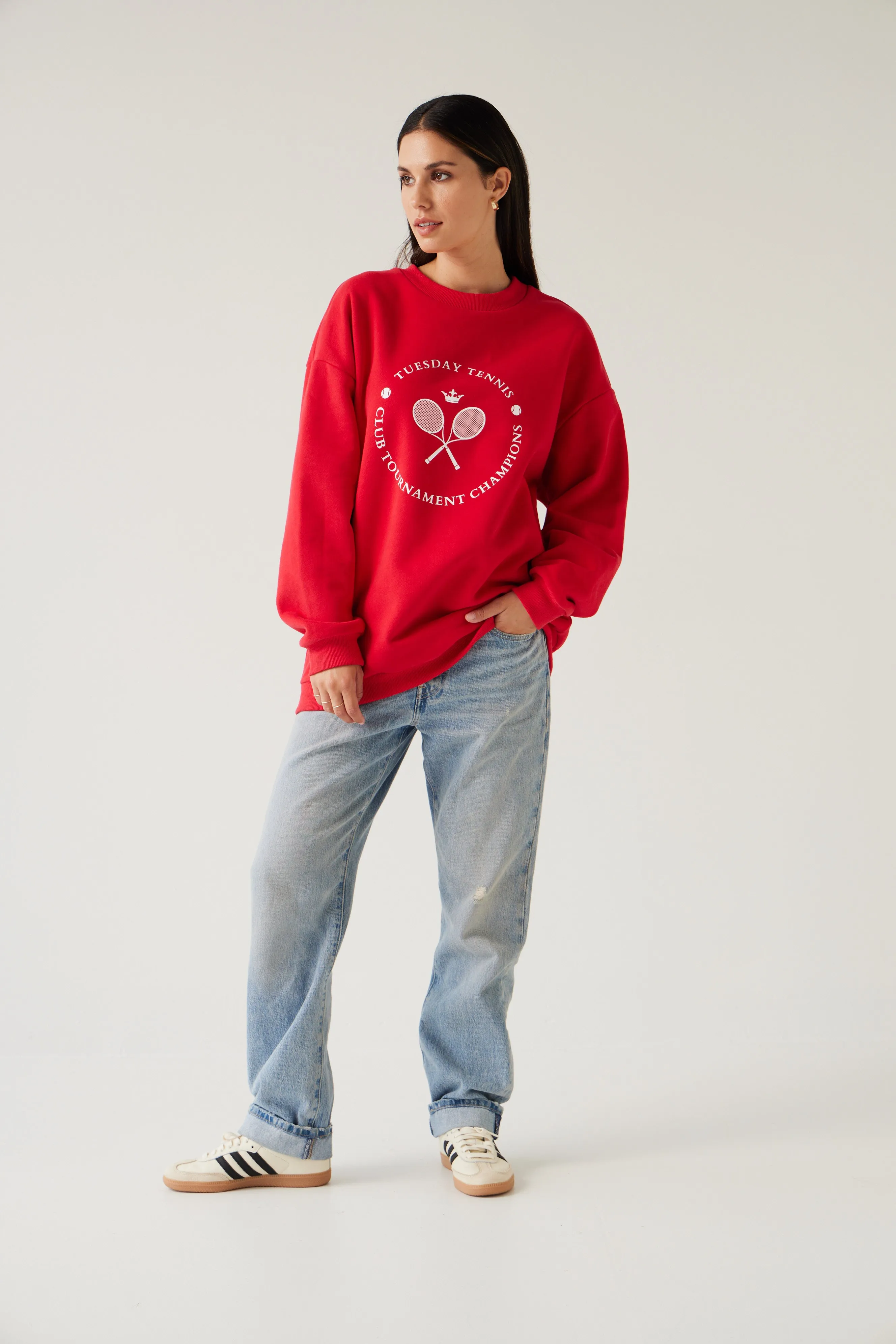 Sporty Sweatshirt Cherry Red