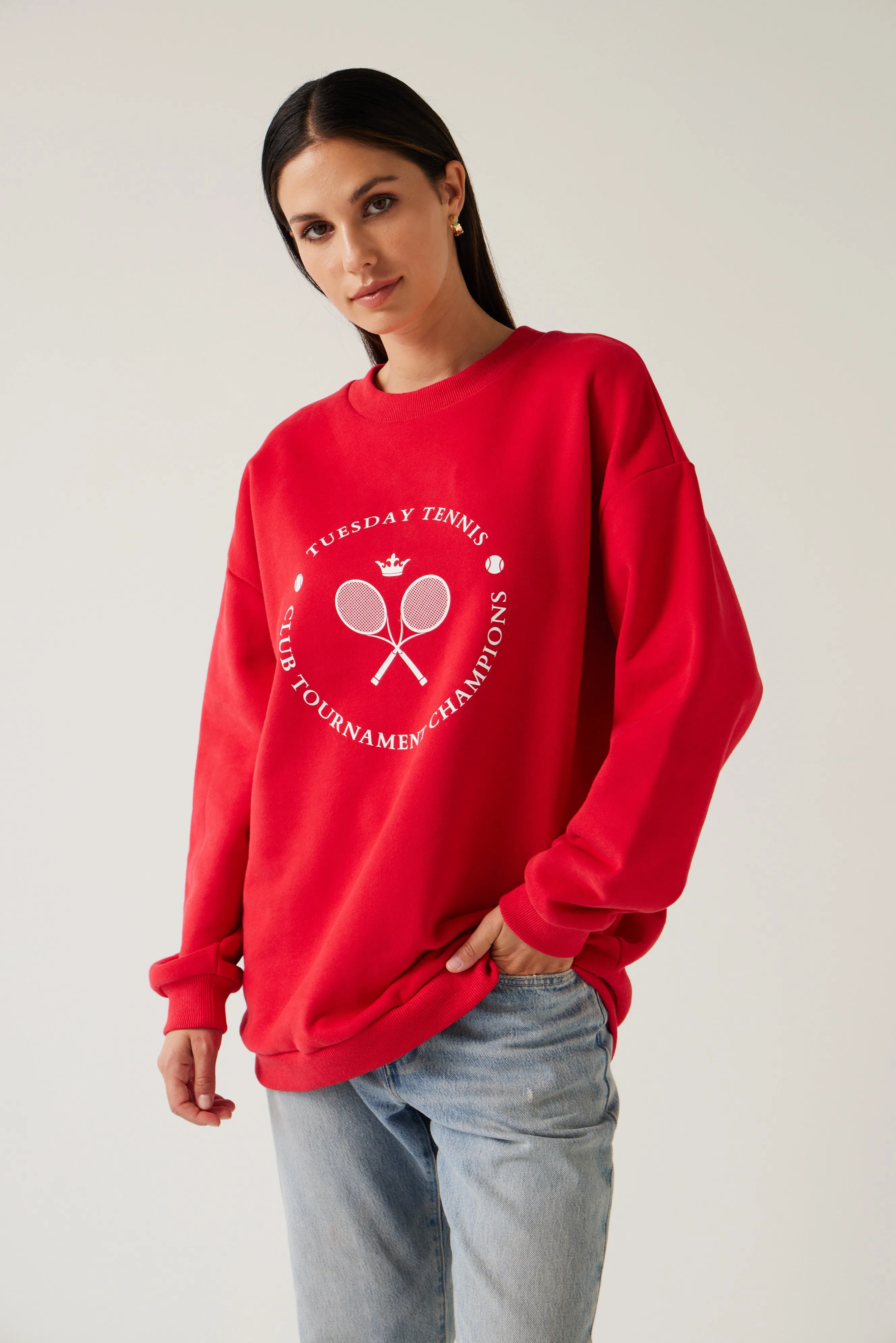 Sporty Sweatshirt Cherry Red