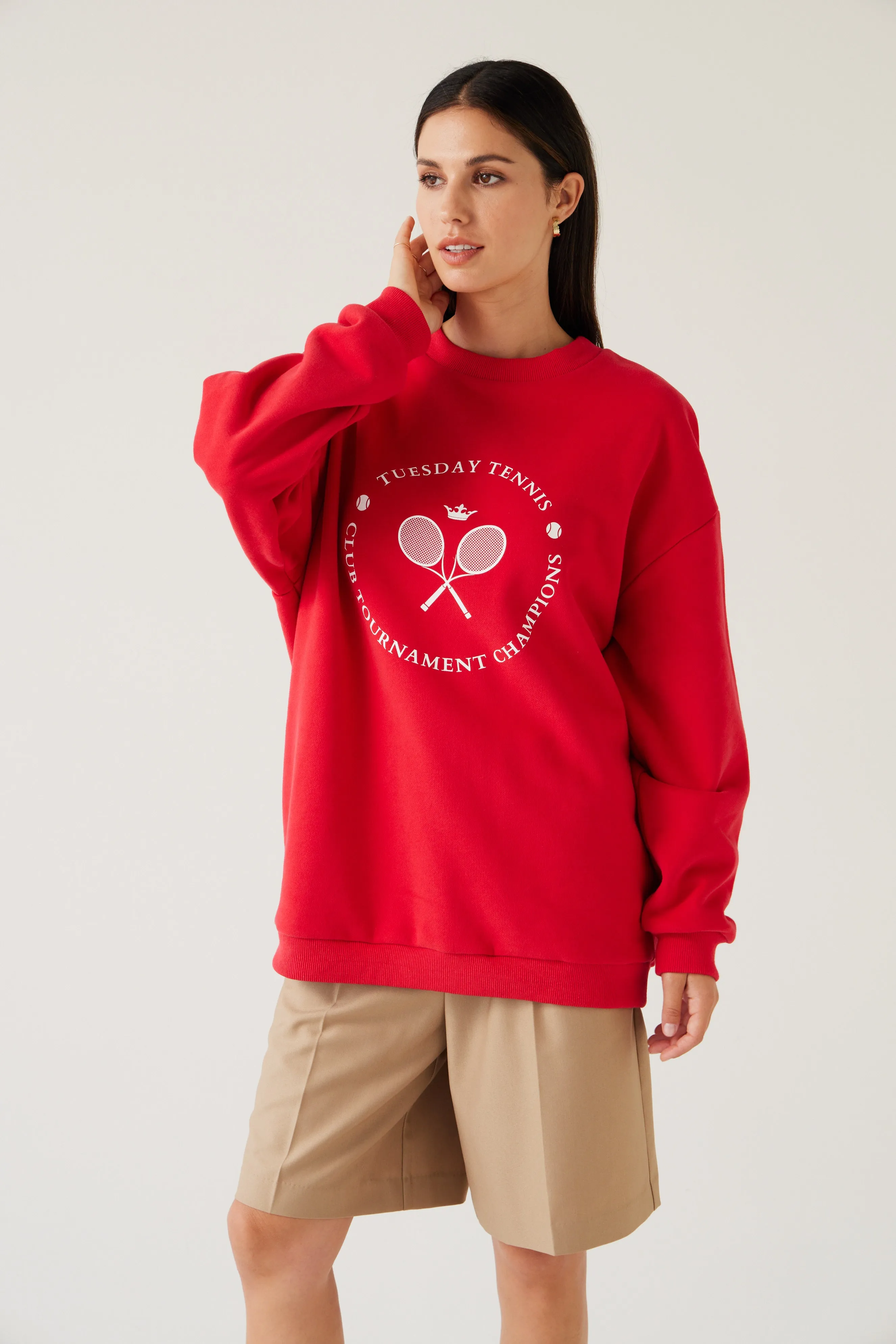 Sporty Sweatshirt Cherry Red