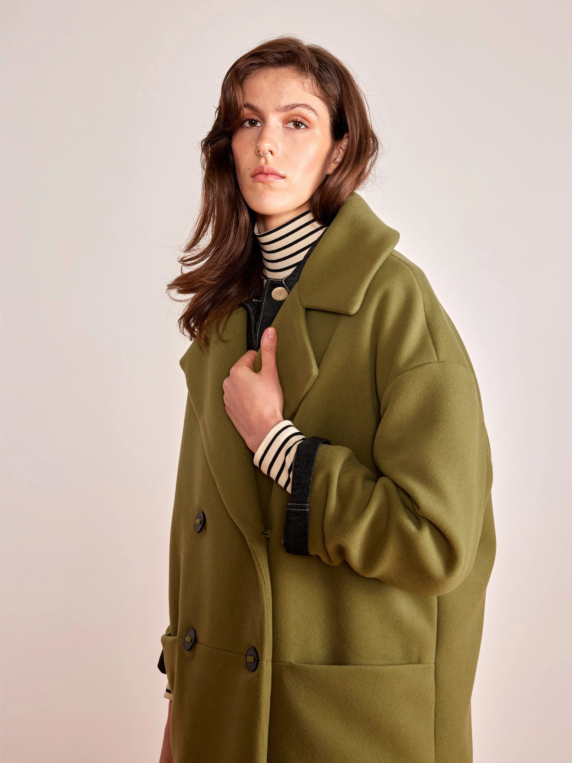 STANDARD matcha wool coat