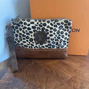 The Mockingbird - Leopard Print Hair on Hide Wristlet Bag