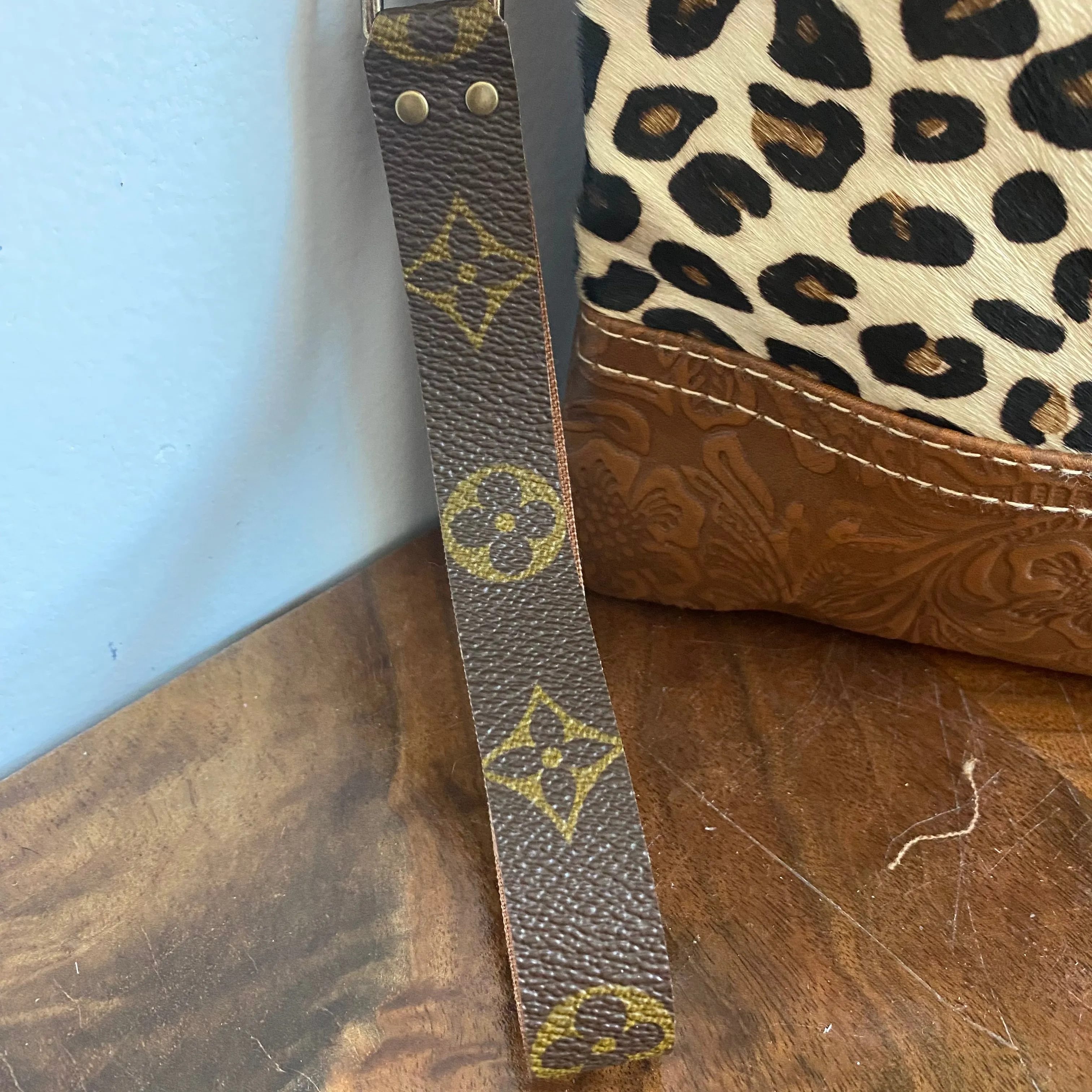 The Mockingbird - Leopard Print Hair on Hide Wristlet Bag