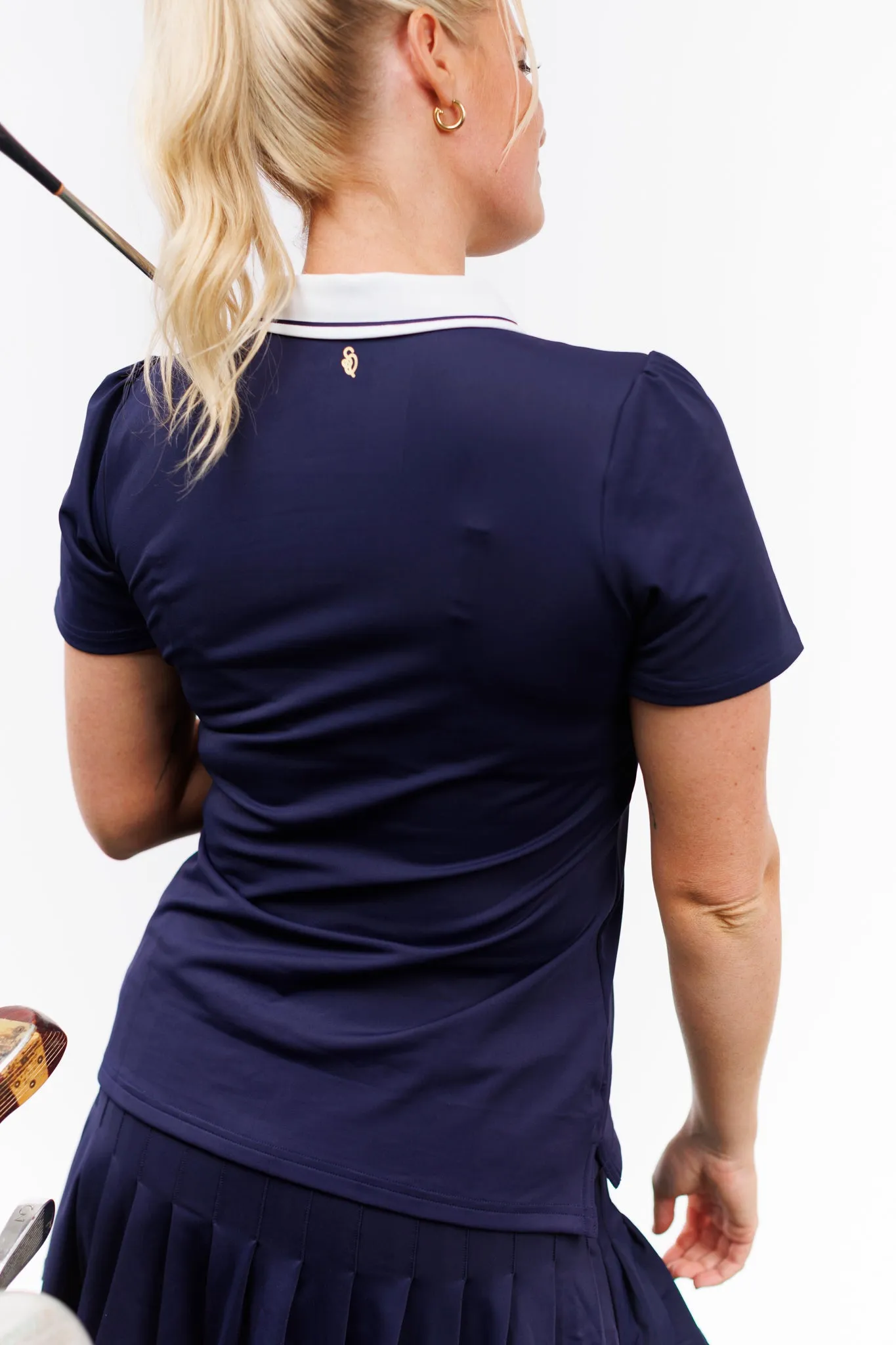 The Reagan Polo - Navy with White