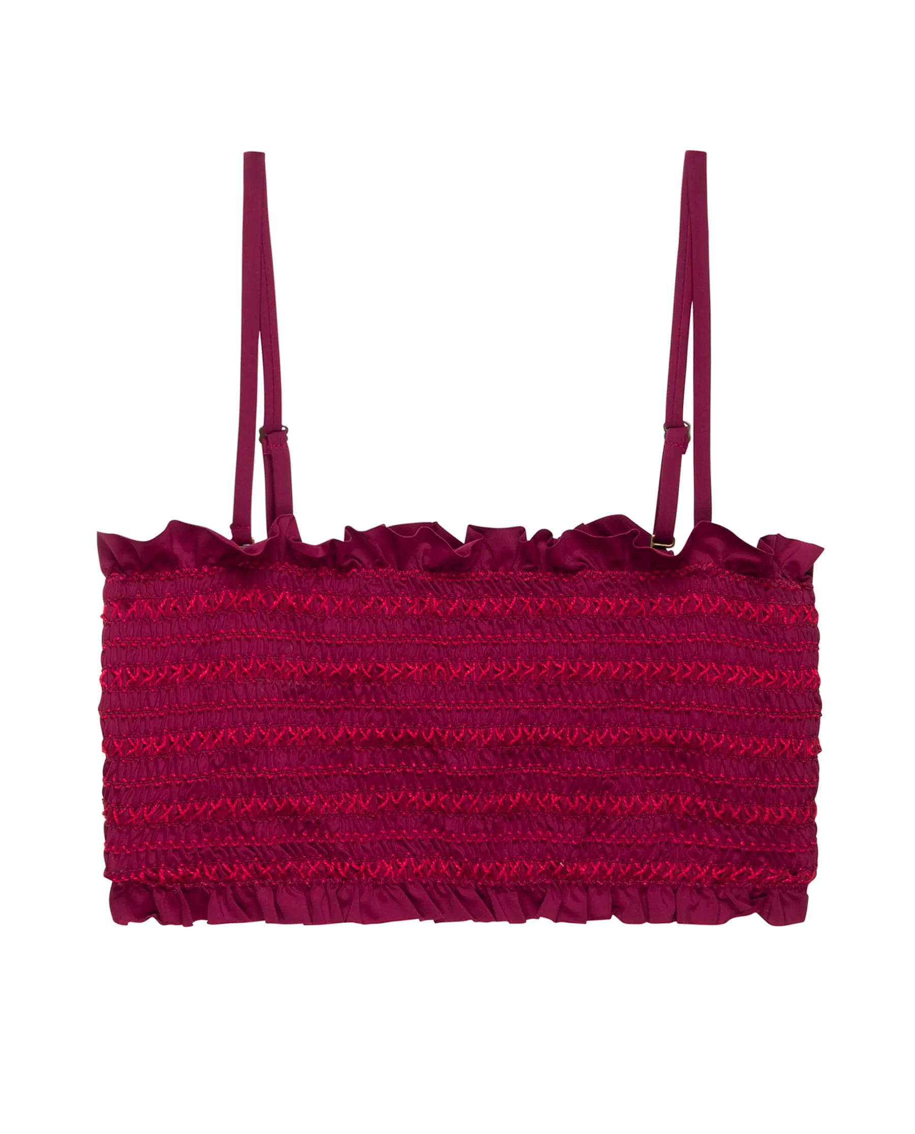 The Smocked Bandeau. -- Ruby with Red Smocking