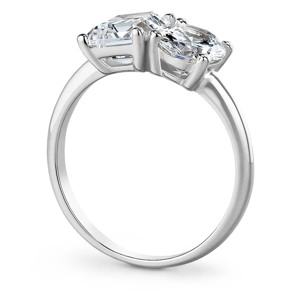 Toi et Moi Oval and Emerald Cut Ring