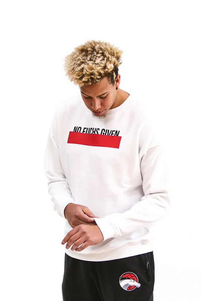 Unisex Essential Slogan White Sweatshirt