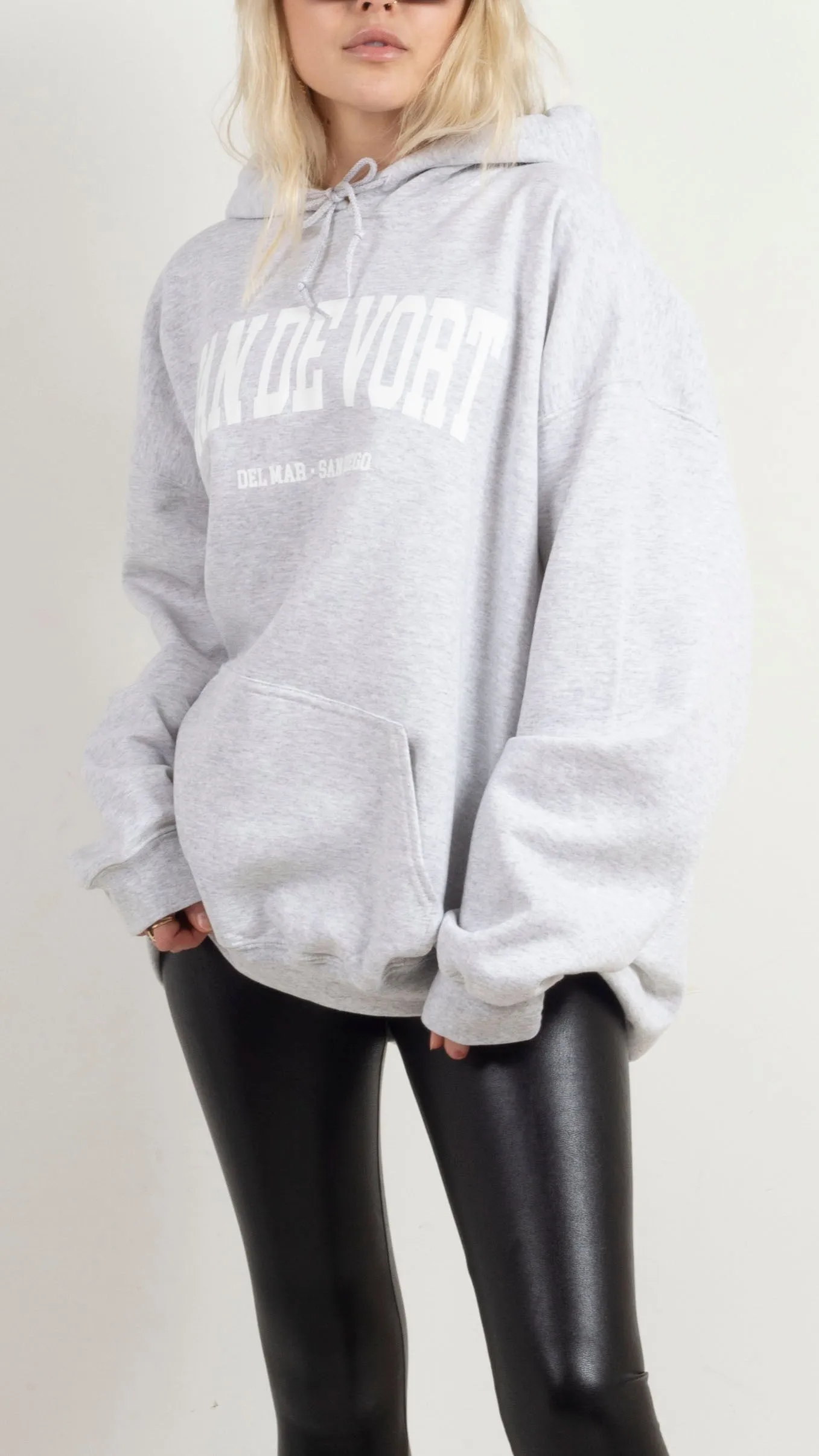 Van De Vort Collegiate Hoodie - Ash/White