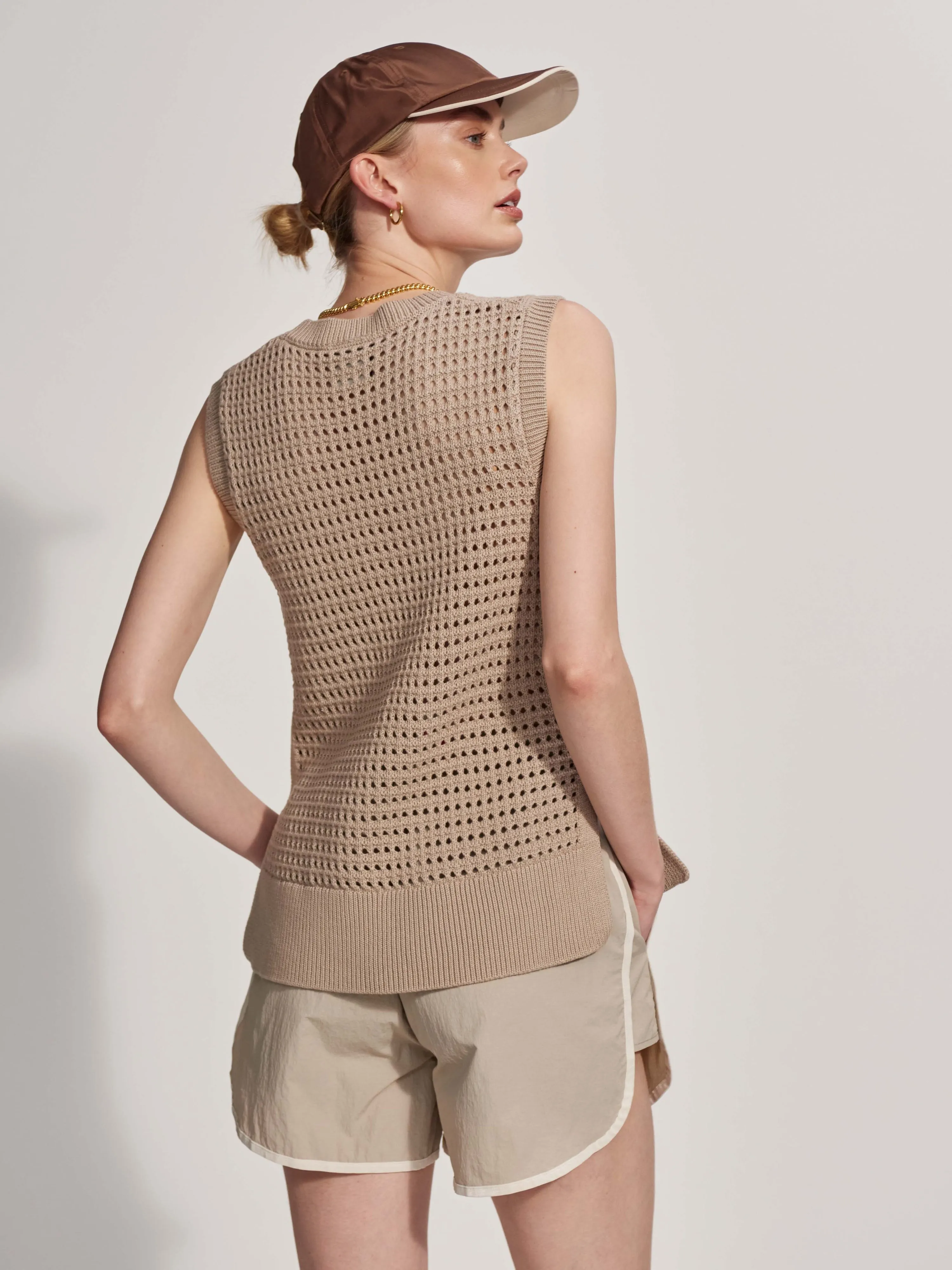 Varley Darin Longline Knit Tank - Cashmere Stone