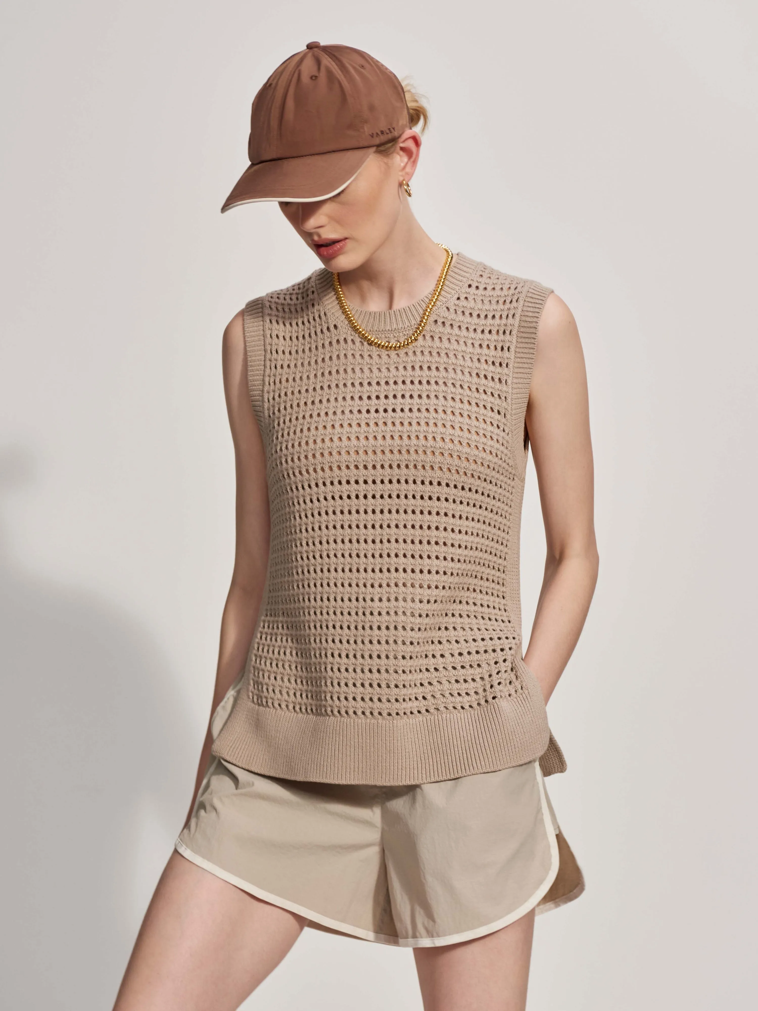 Varley Darin Longline Knit Tank - Cashmere Stone