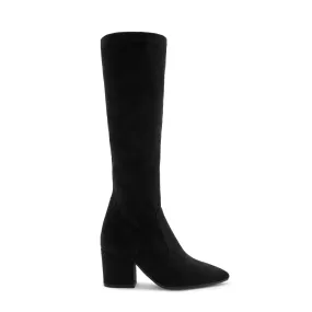 Vendôme Fem black nylon stretch suede heels