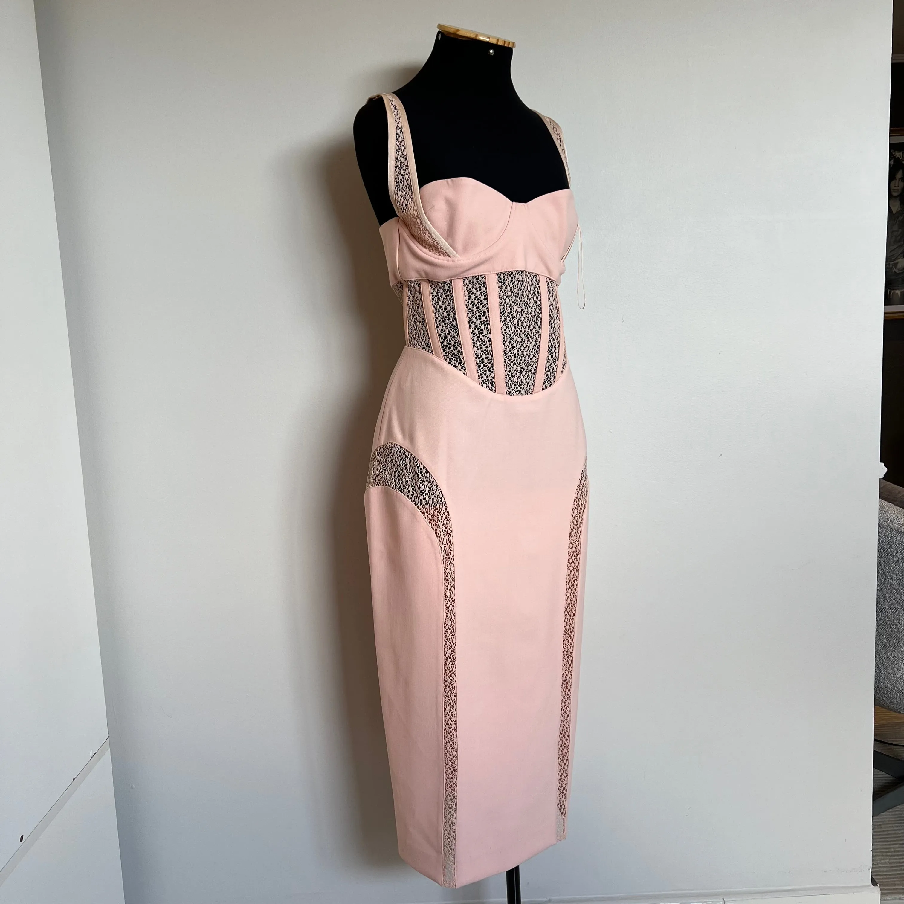 Vestido Dion Lee Rose com Renda.