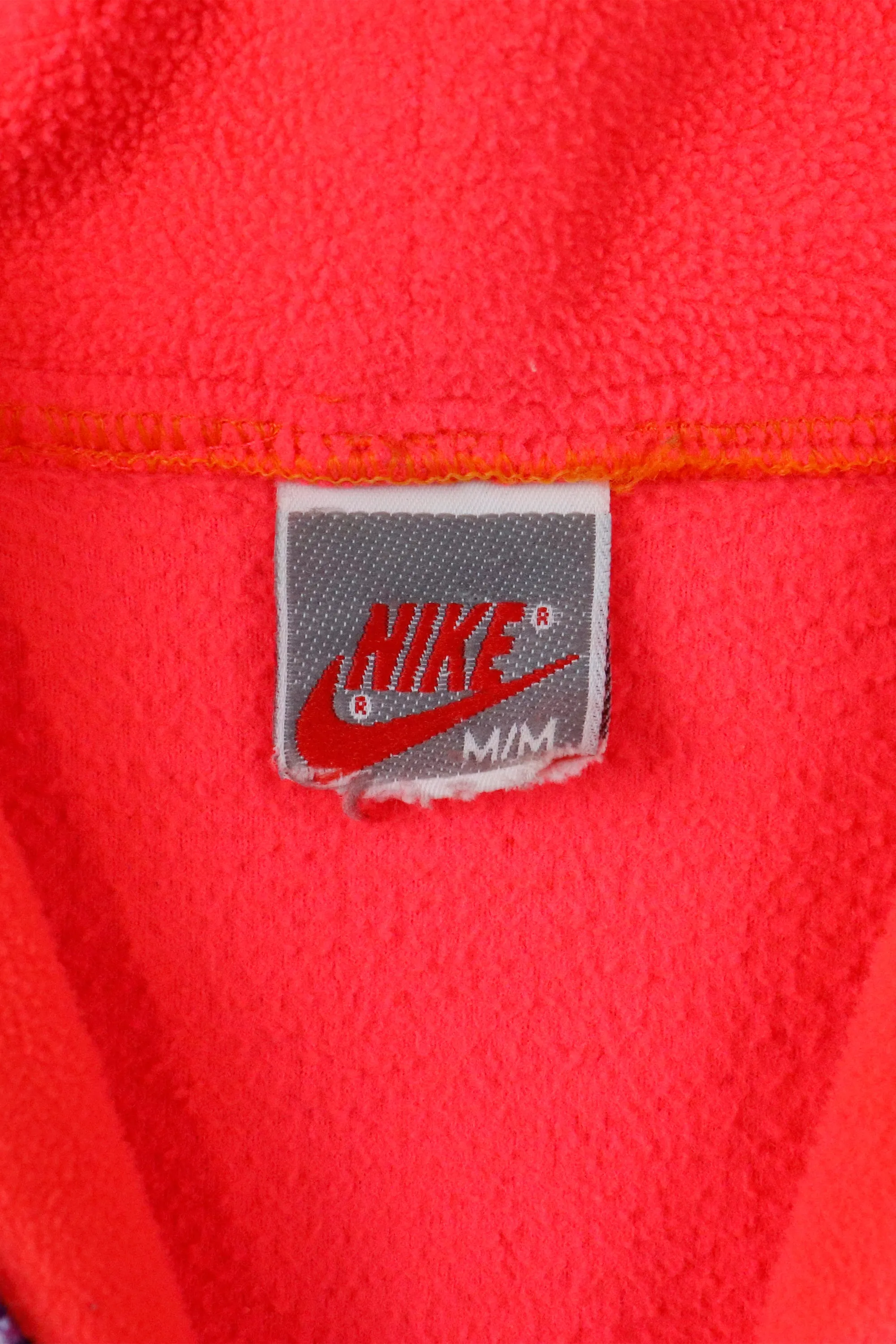 Vintage Nike Neon Front Zip Fleece Sweatshirt Sz M