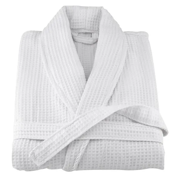 White Waffle Terry Turkish Cotton Bathrobe