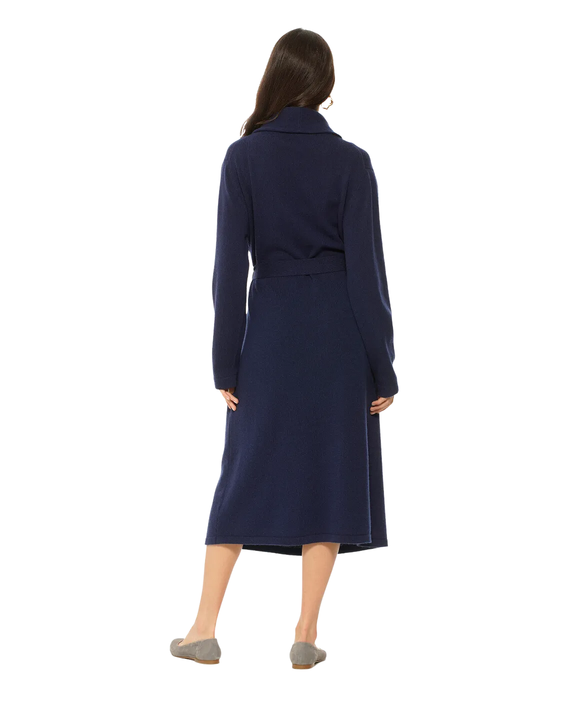 Women's Pure Cashmere Knit Robe, Blue Color