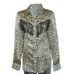 Women's Rock Star Leopard Fringe Western Shirt